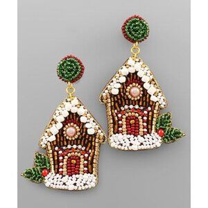 Christmas Gingerbread House Earrings
